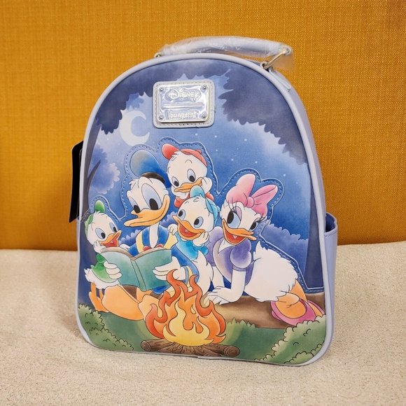 Loungefly Disney Donald Duck Daisy Duck Family Campfire Blue Mini Backpack NEW main image 8